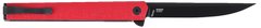Columbia River CRKT 7097RK CEO Flipper 3.35" Folding Plain EDP AUS-8A SS Blade Red GRN Handle — view 2