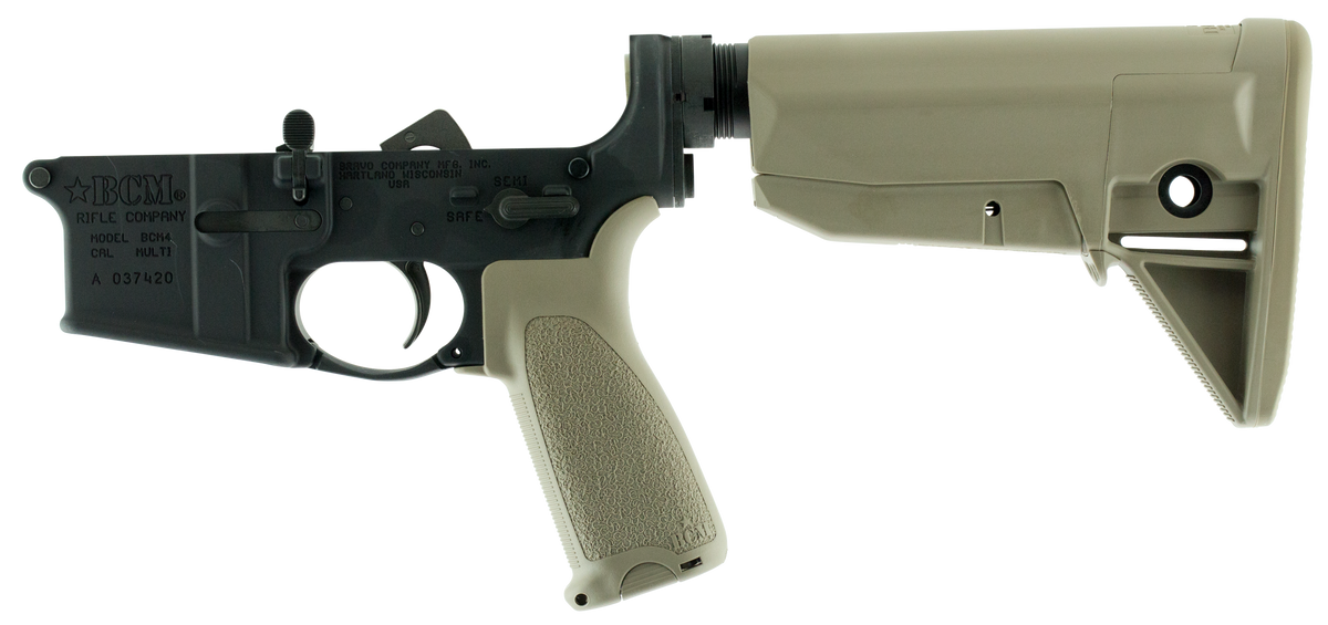 BCM LRG-STK-MOD-0 Lower MOD 0 Multi-Caliber AR-Platform 7075-T6 Aluminum Black Cerakote Flat Dark Earth Pistol Grip & Stock - Semi-Complete Lower — view 2