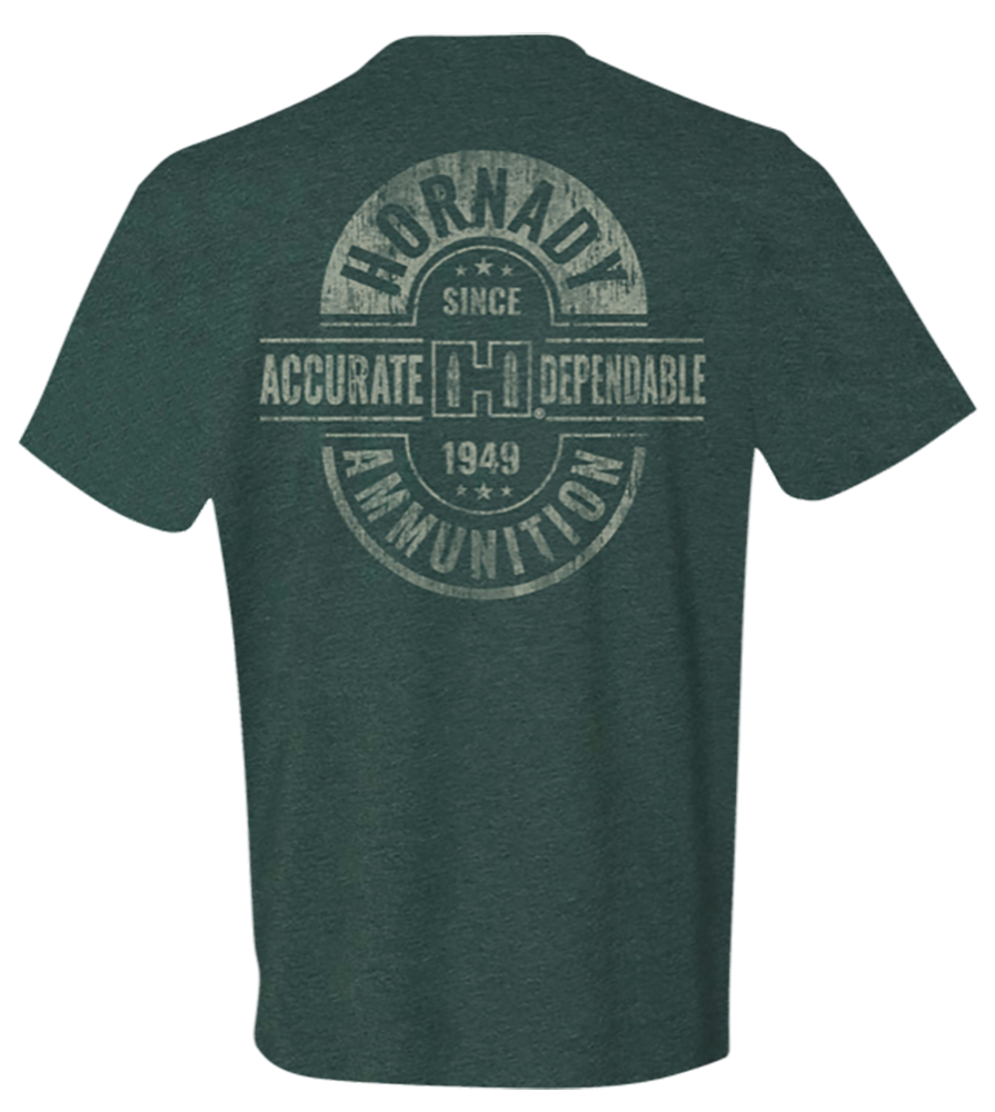 Horizon Design Hornady Double Rocker T-Shirt Olive Heather Large Short Sleeve Semi-Fitted — view 2