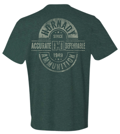 Horizon Design Hornady Double Rocker T-Shirt Olive Heather Large Short Sleeve Semi-Fitted — view 2