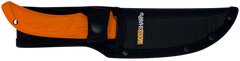 Accusharp AccuZip 4" Fixed Blade Skinning Knife Blaze Orange Rubber Handle — view 2