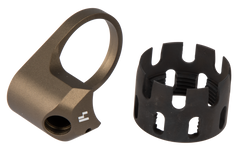 Strike Industries AR Enhanced Castle Nut and Extended End Plate Flat Dark Earth Anodized Steel — view 2