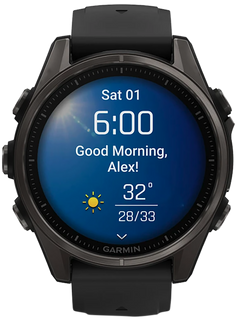 Garmin Fenix 8 43mm AMOLED Sapphire Carbon Gray DLC Titanium Smartwatch — view 2