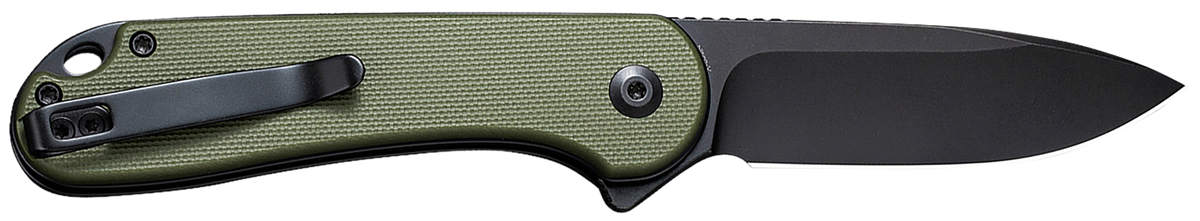 Civivi Knives Elementum II 2.96" Folding Drop Point Plain Black Stonewashed Nitro-V Steel - OD Green Textured G10 — view 2