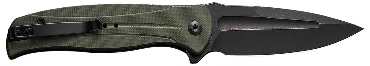 Civivi Knives Incindie 3.48" Folding Spear Point Plain 14C28N - Black Stonewash OD Green G10 — view 2