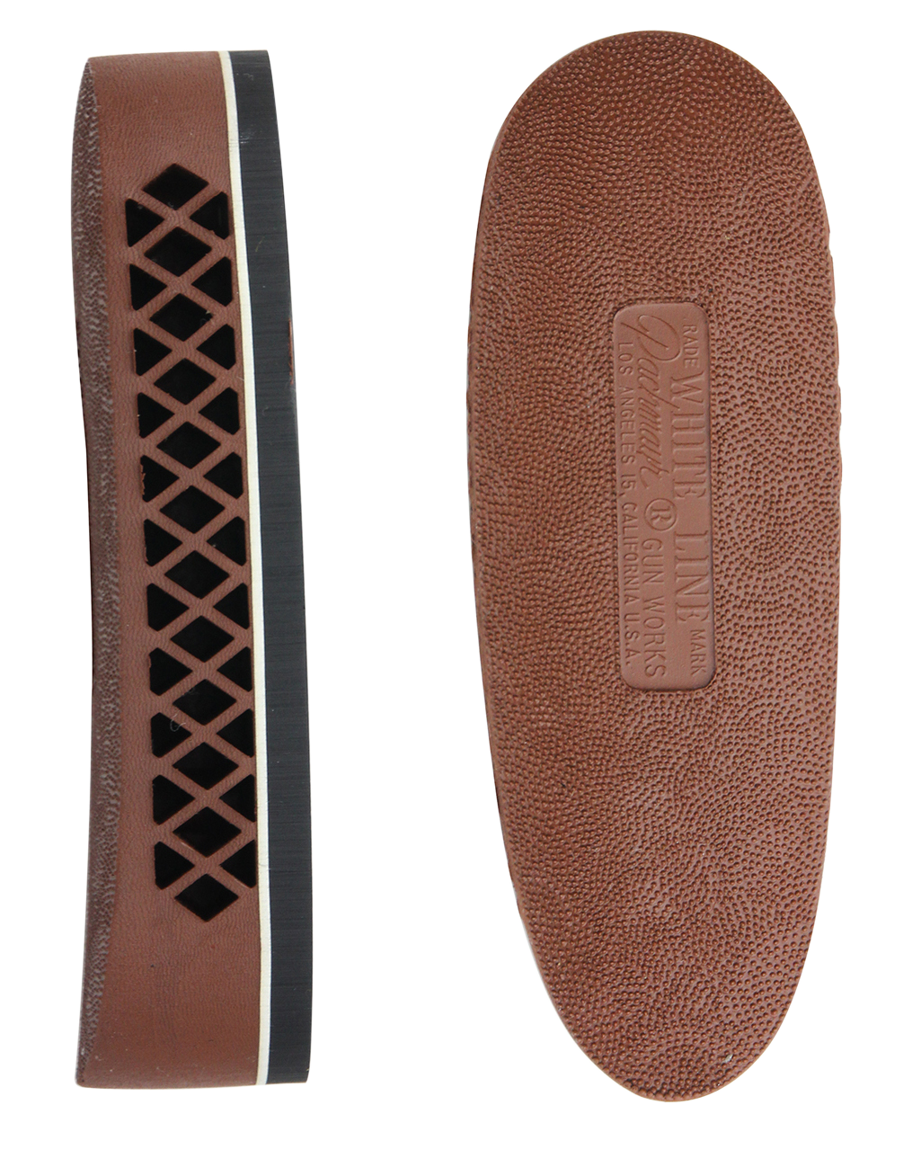 Pachmayr F325 Deluxe Large Rubber Recoil Pad Brown w/White Line — view 2