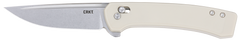 Columbia River 7075S Q Compact 3.05" Folding Drop Point Plain Stonewashed 14C28N Steel White GRN Knife — view 2