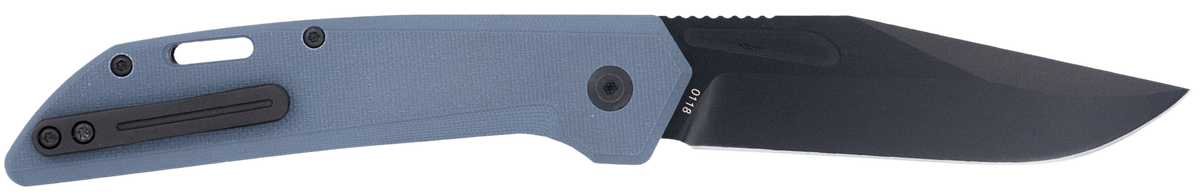 CobraTec Knives Naja 3.5" Folding Plain D2 Steel Black Powder Coated Slate Gray G10 Handle — view 2