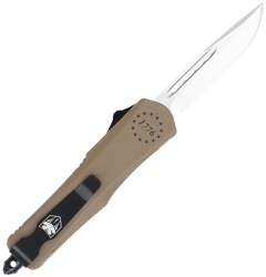 CobraTec Knives FS-3 We The People Small 2.75" OTF Drop Point Plain D2 Steel - Tan Aluminum — view 2