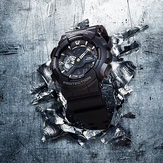 G-Shock GA1101BCR Tactical Analog-Digital Watch - Black Stainless Steel Bezel — view 2