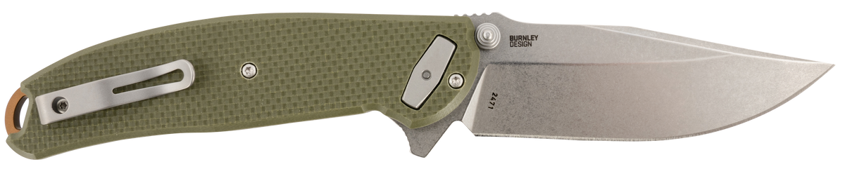 Columbia River CRKT 2471 Butte 3.36" Folding Plain Stonewashed D2 OD Green G10 — view 2