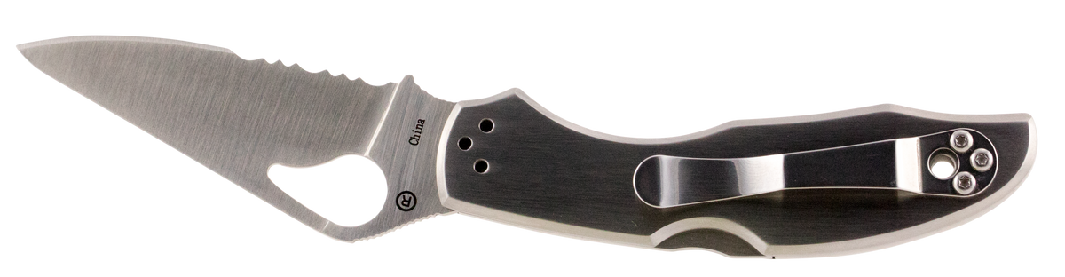 Spyderco Byrd Meadowlark 2 2.94" 8Cr13MoV Clip Point Part Serrated Stainless Steel Handle Folding Knife — view 2