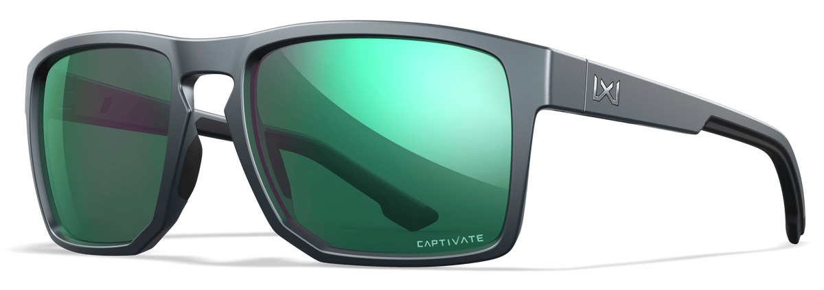 Wiley X Founder CAPTIVATE Green Mirror Lens Matte Graphite Frame Safety Glasses — view 2