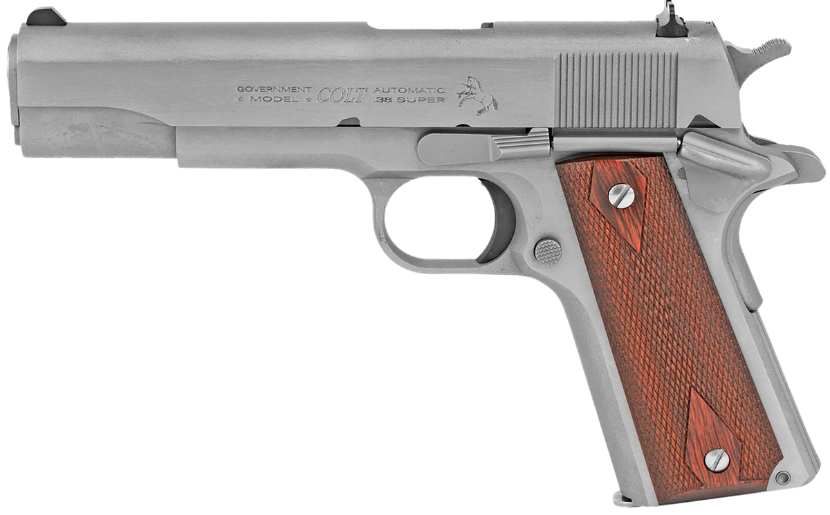 Colt Mfg 1911 Government 38 Super 5" 9+1 SAO Pistol - Stainless — view 2