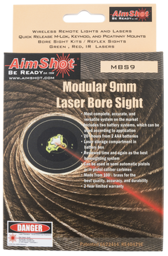 AimShot MBS9 Modular 9mm Luger Red 650nm Laser Bore Sight — view 2