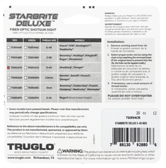 TruGlo StarBrite Deluxe Bead Red Fiber Optic Shotgun Front Sight 5-40 Threads — view 2
