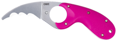 Columbia River Bear Claw 2.39" Fixed Hawkbill Serrated Powder Coated AUS-8A Pink Textured GRN — view 2