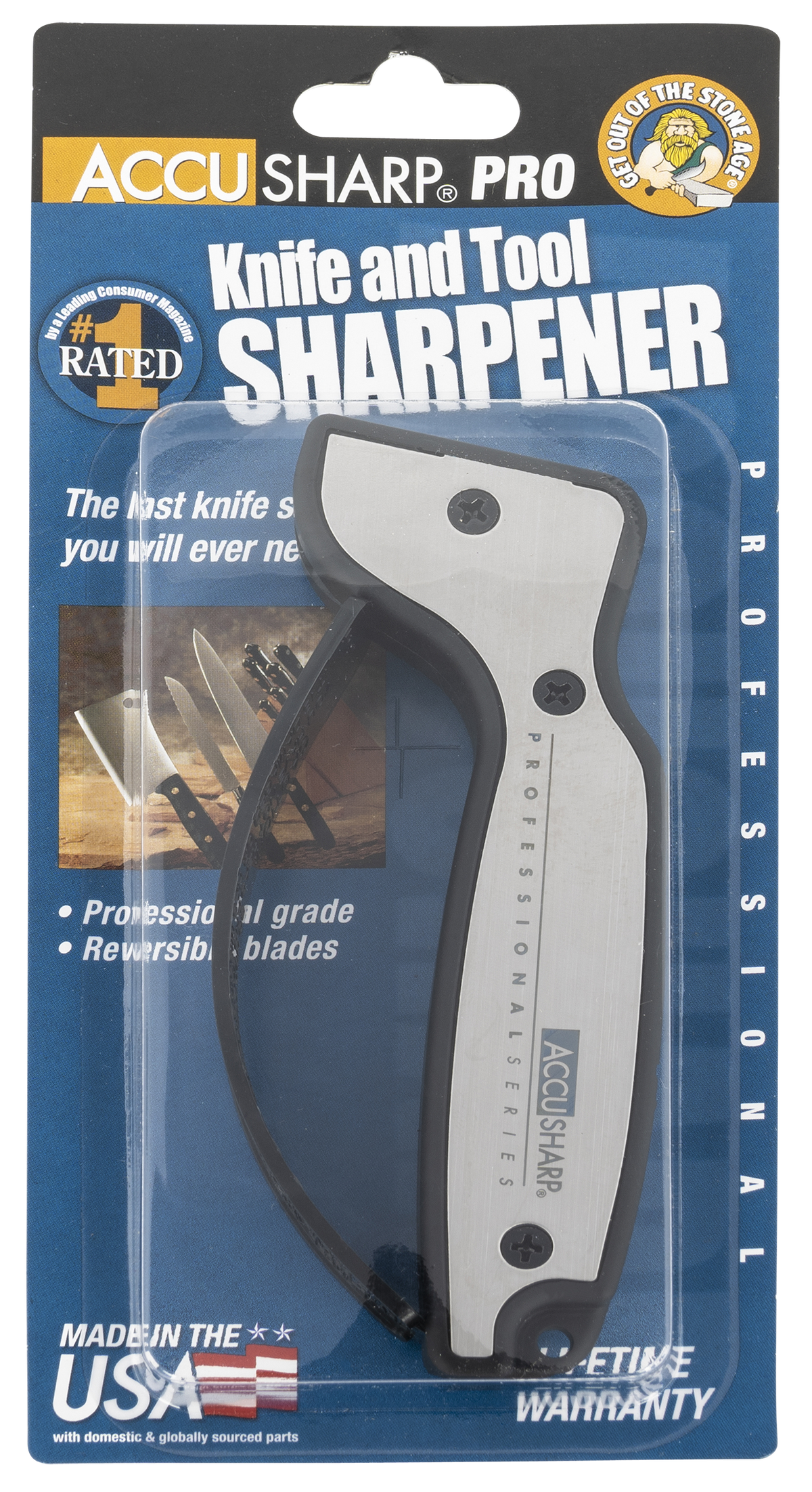 AccuSharp 040C Pro Knife & Tool Sharpener Diamond Tungsten Carbide Black/Silver — view 2