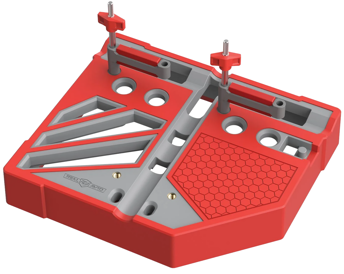 Real Avid Master Bench Block Pro Gray/Red Durable Resin Block for Pistols & Long Guns — view 2