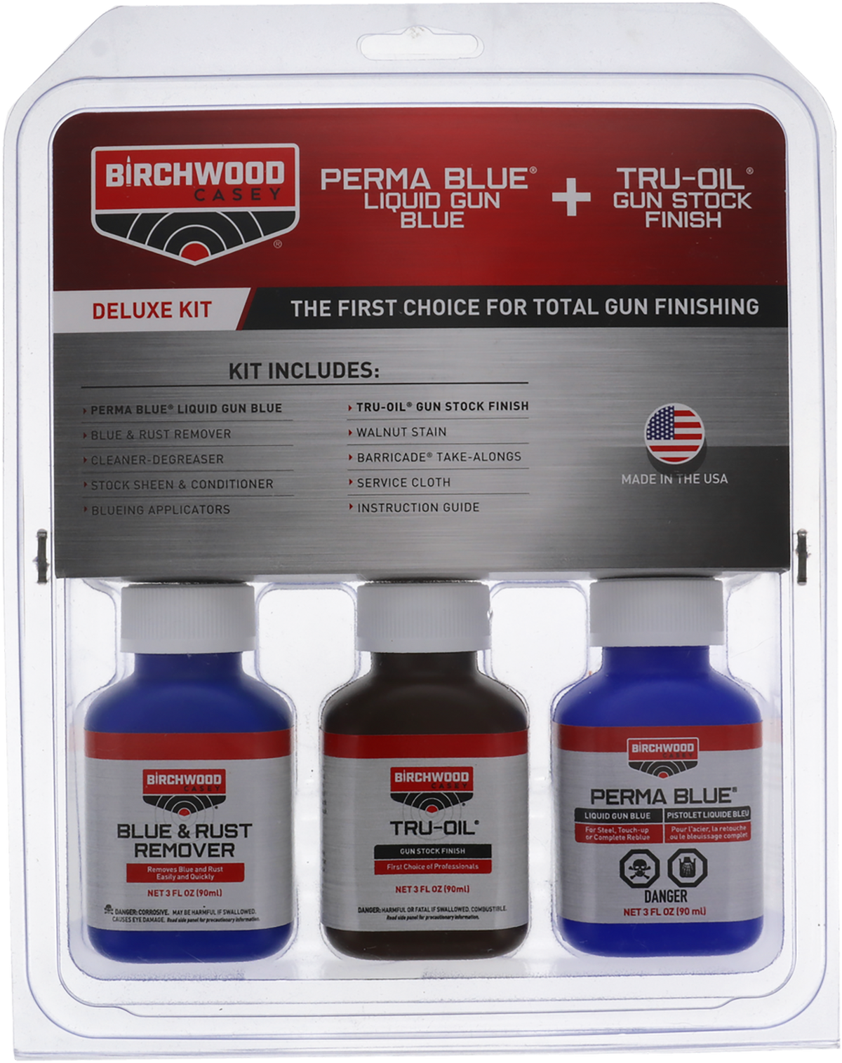 Birchwood Casey 20001 Deluxe Perma Blue & Tru-Oil Gun Stock Finishing Kit - 15-Piece — view 2