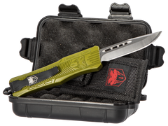 CobraTec Knives CTK-1 Small 2.75" OTF Drop Point Plain D2 Steel OD Green Aluminum Handle — view 2