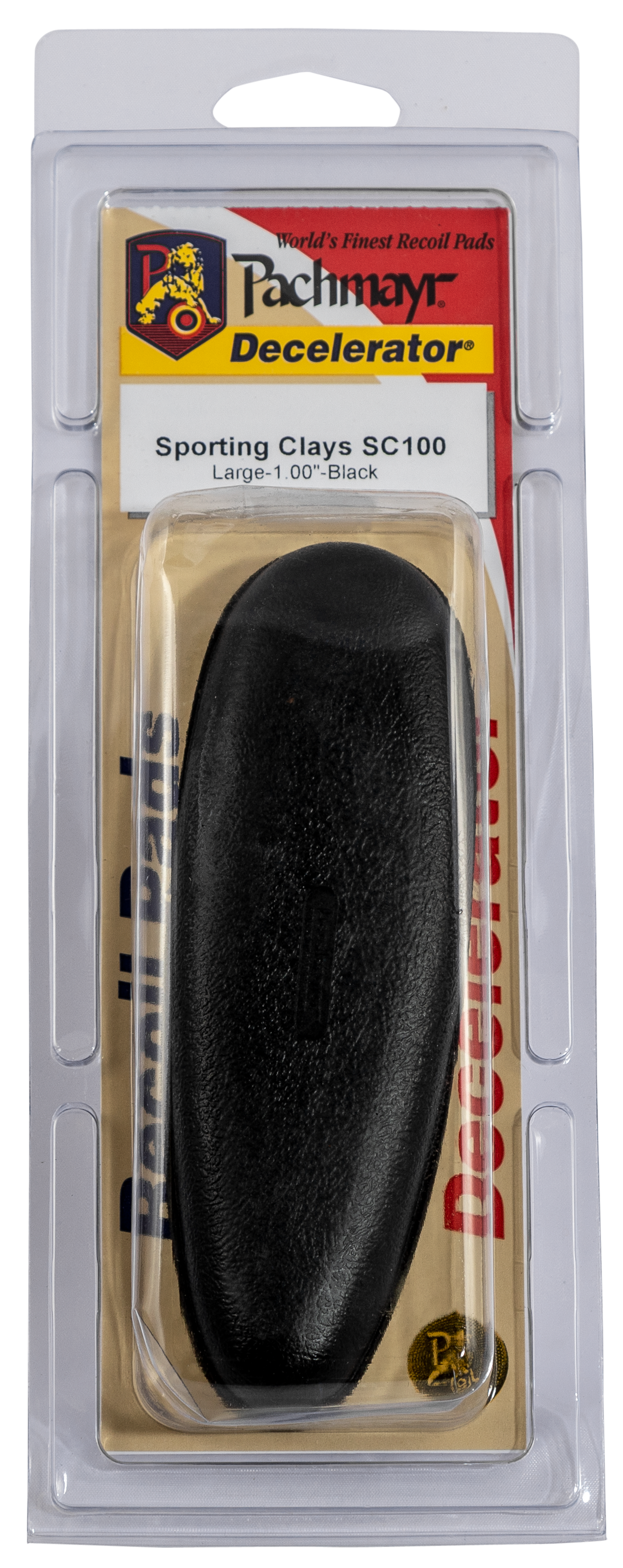 Pachmayr SC100 Decelerator Sporting Clay Recoil Pad Large Black Rubber 1" — view 2