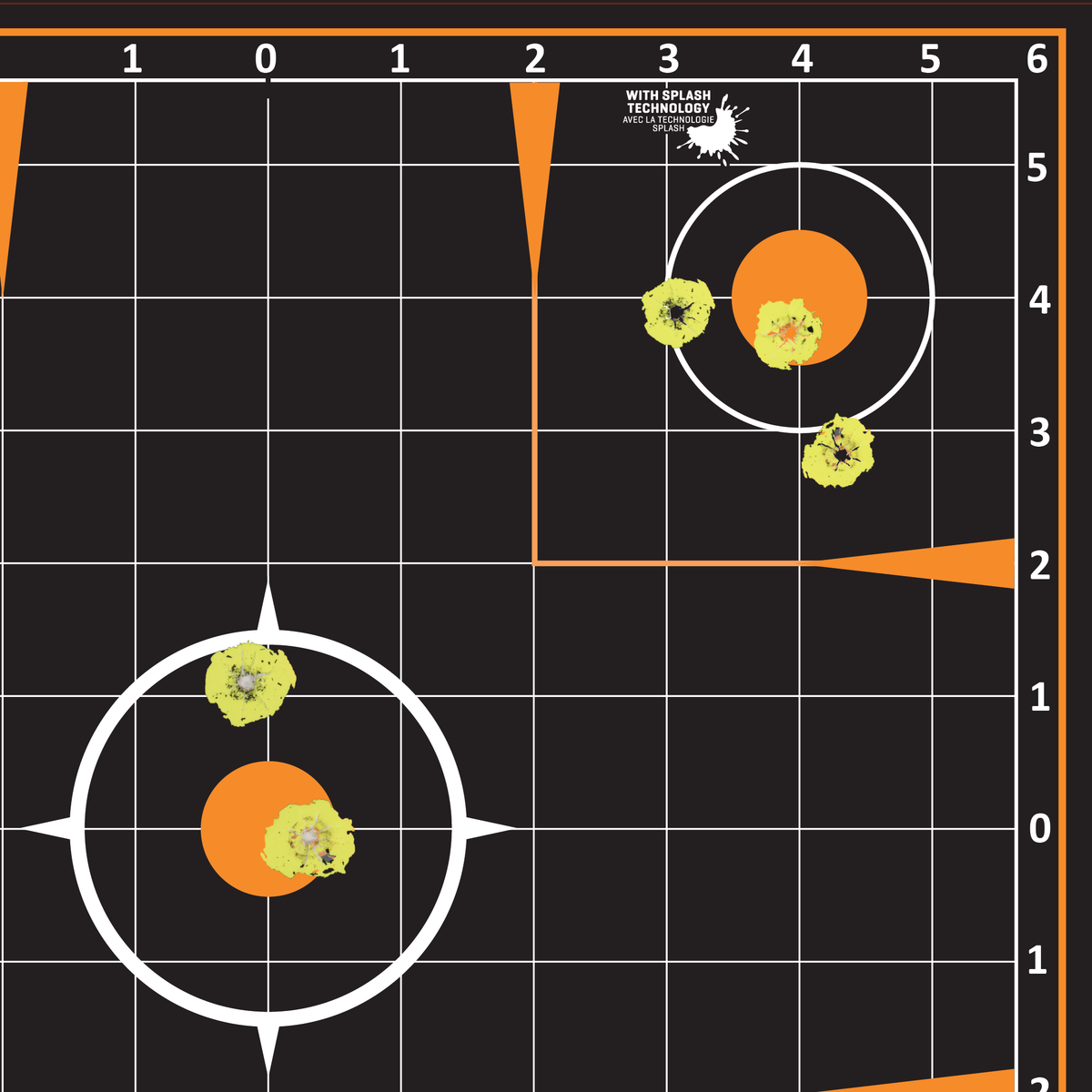 EZ-Aim 15314 Splash Reactive Sight-In Grid Self-Adhesive Paper Target 12" 5-Pack - Black/Orange — view 2