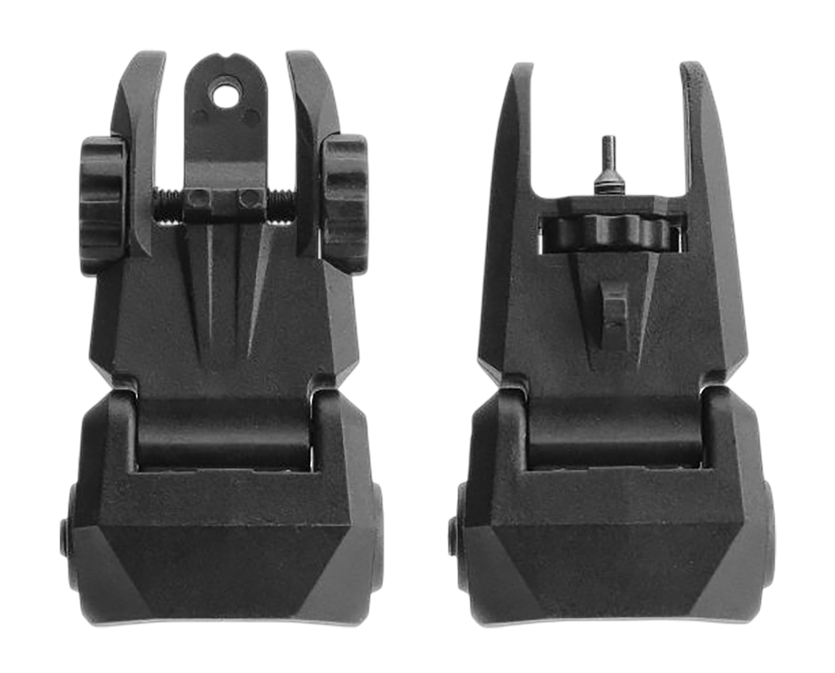 TacFire IS012B Front/Rear Same Plane / Low Profile Polymer Flip-Up Sight Set - Black — view 2