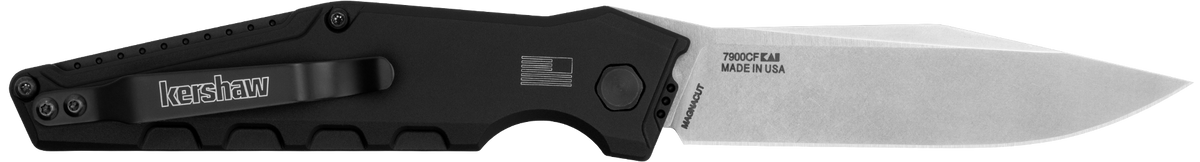 Kershaw Launch 7 7900CF 3.75" Automatic Clip Point Plain CPM MagnaCut Black Aluminum/Carbon Fiber Handle — view 2