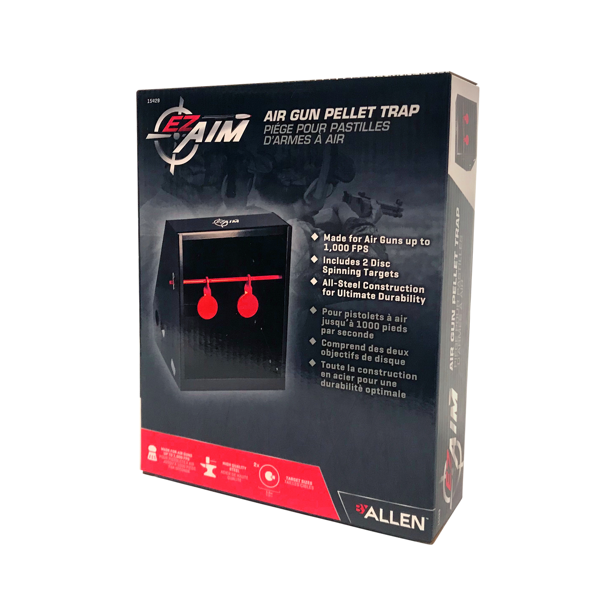 EZ-Aim 15429 Air Gun Pellet Shooting Target & Trap Red Steel Circle — view 2