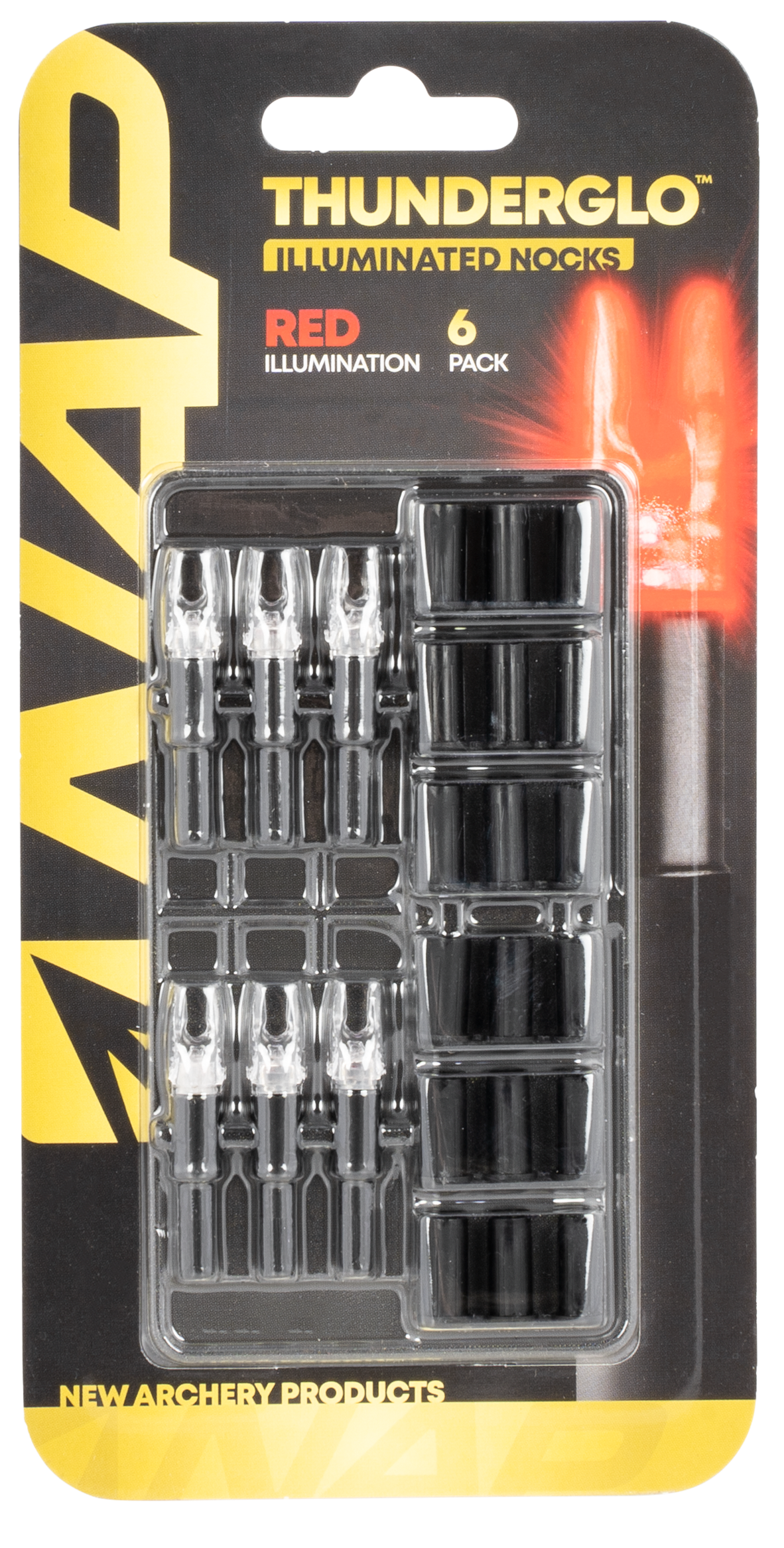 NAP Thunderglo Illuminated Nock Red LED Polycarbonate/Aluminum 6-Pack — view 2