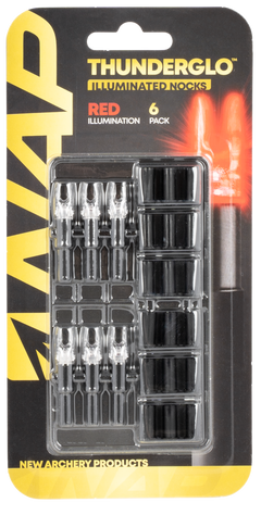 NAP Thunderglo Illuminated Nock Red LED Polycarbonate/Aluminum 6-Pack — view 2