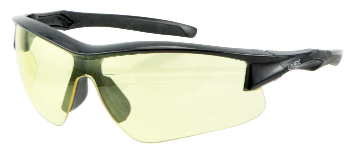 Howard Leight Uvex Acadia Anti-Fog Amber Lens Safety Glasses - Black Frame — view 2