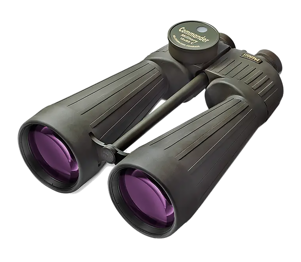 Steiner M1580 15x80mm Military Binocular w/ Reticle & Compass - Floating Prism, Sports-Auto Focus - OD Green Rubber Armor — view 2