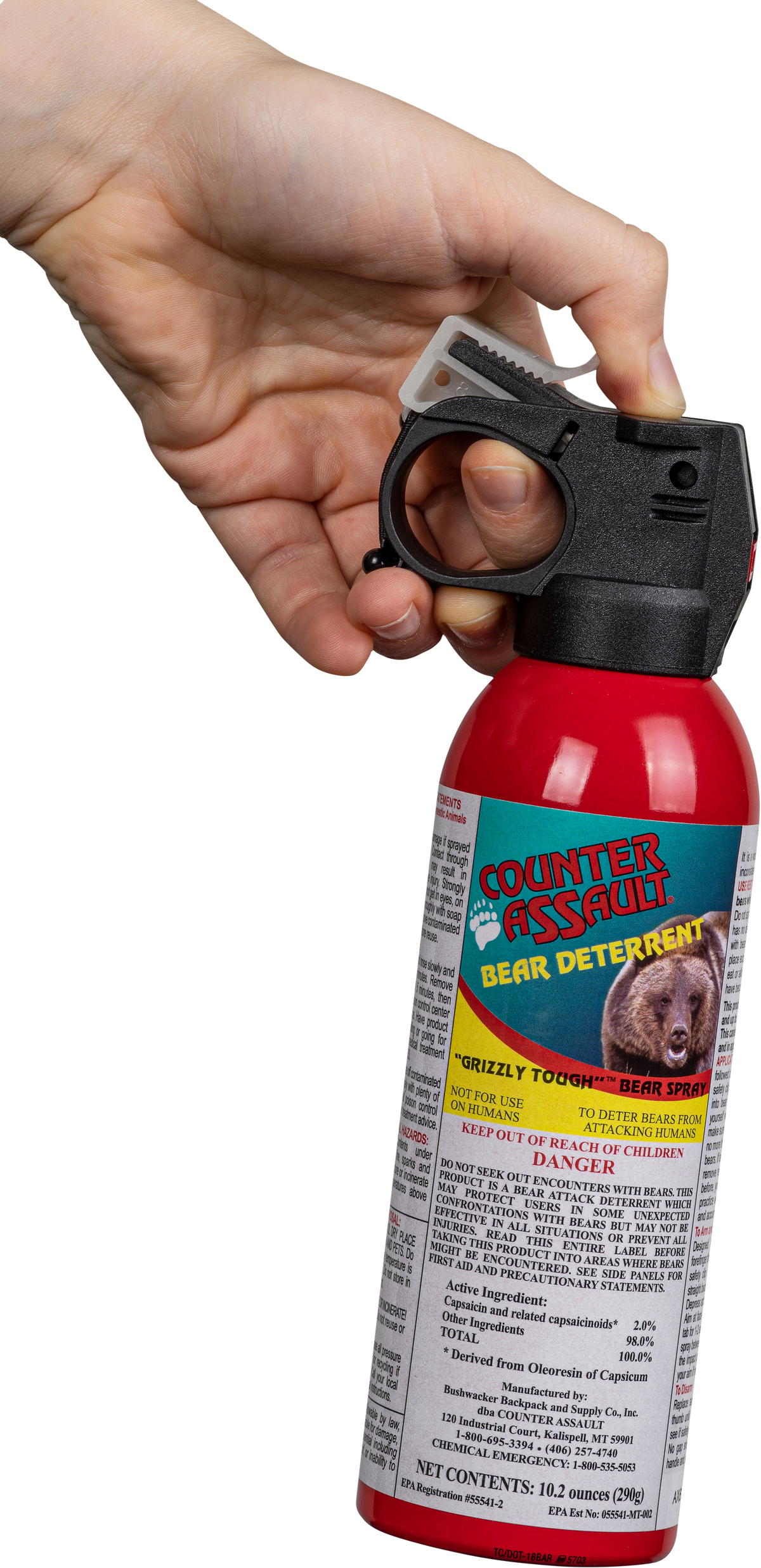 Counter Assault Bear Spray 10.20 oz Capsaicin 32 ft / 7-Second Bear Deterrent — view 2