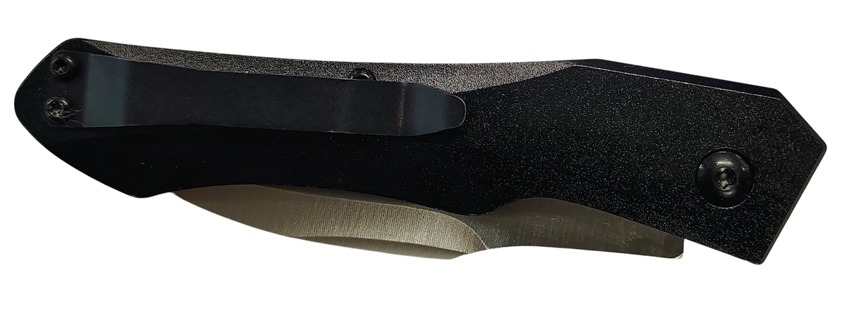 Xcaliber Knife Company Switch Blade 3.25" Automatic Folding Sheepsfoot Plain D2 Steel - Black Aluminum Handle — view 2