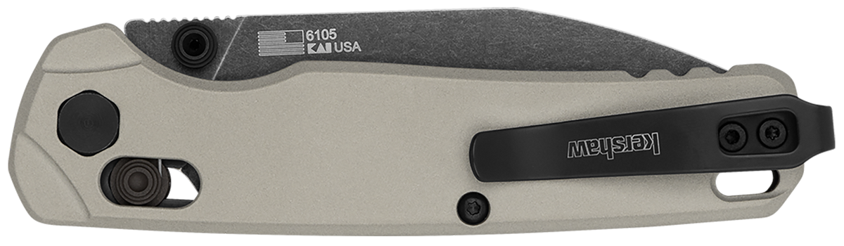 Kershaw Bel Air 3" Folding Reverse Tanto Plain Blackwash CPM MagnaCut - Bright Nickel Cerakote Aluminum Handle — view 2