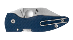 Spyderco MicroJimbo 2.45" Folding Wharncliffe Plain Edge Satin CPM SPY27 Cobalt Blue G-10 — view 2