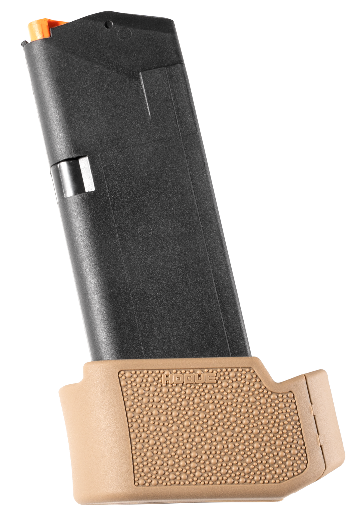 Hogue 18613 Grip Extension Base Pad Fits Glock 19 10/15-Rd Magazines FDE Overmolded Rubber — view 2