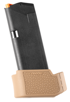 Hogue 18613 Grip Extension Base Pad Fits Glock 19 10/15-Rd Magazines FDE Overmolded Rubber — view 2