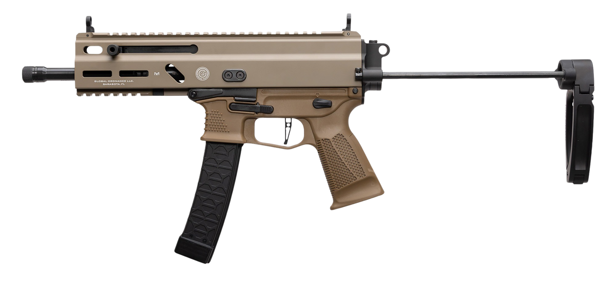 Grand Power Stribog SP9A1 9mm Luger 8" 30+1 Semi-Auto Pistol w/ Tailhook Brace - FDE — view 2