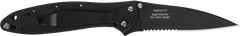 Kershaw Leek 3" Folding Modified Drop Point Part Serrated Black DLC — view 2