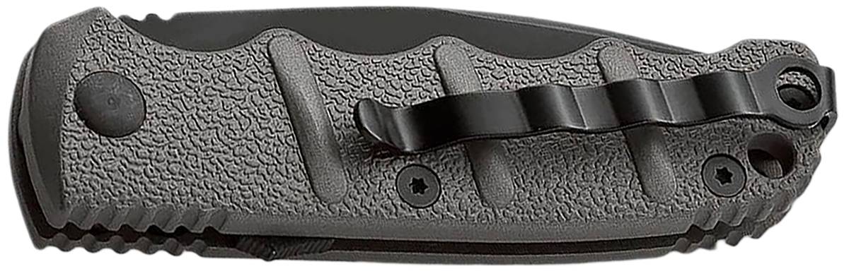 Boker Plus Kalashnikov 2.52" D2 Drop Point Plain/Serrated Push Button Gray Aluminum Handle — view 2
