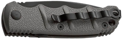 Boker Plus Kalashnikov 2.52" D2 Drop Point Plain/Serrated Push Button Gray Aluminum Handle — view 2