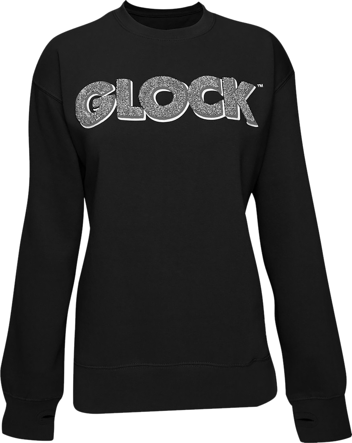Glock AP96255 Women's Retro Fleece Crewneck Small Long Sleeve Black — view 2