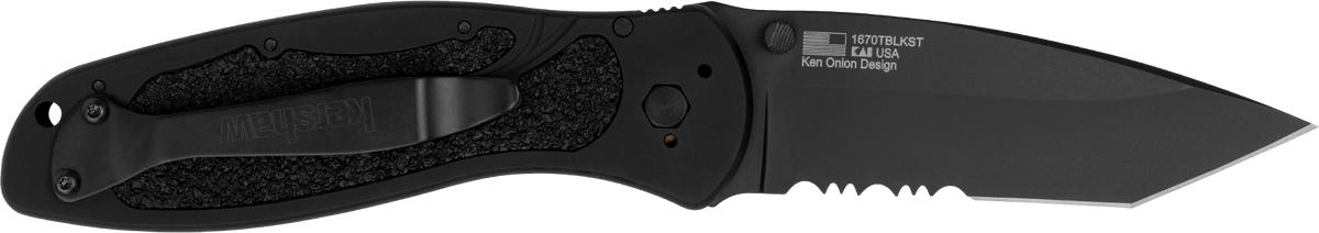 Kershaw Blur 3.4" Tanto Folding Knife Part Serrated Black DLC — view 2