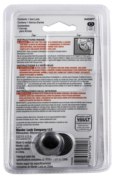 Master Lock 94DSPT Trigger Guard Lock Resettable Combination Gray Steel/Zinc — view 2