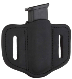 1791 Gunleather MAG1.2 Single Mag Holster Double Stack Belt Slide - Stealth Black Leather — view 2