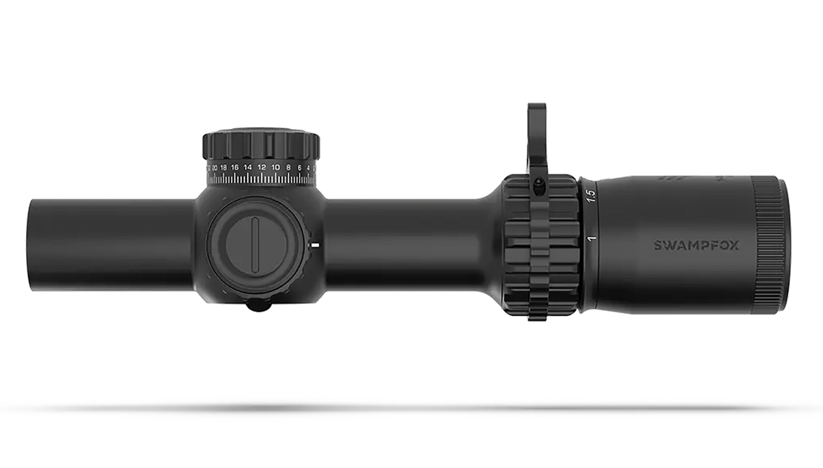 Swampfox Optics Tomahawk II 1-6x24mm 30mm Tube SFP Bright Fiber Optic Green Reticle Riflescope — view 2