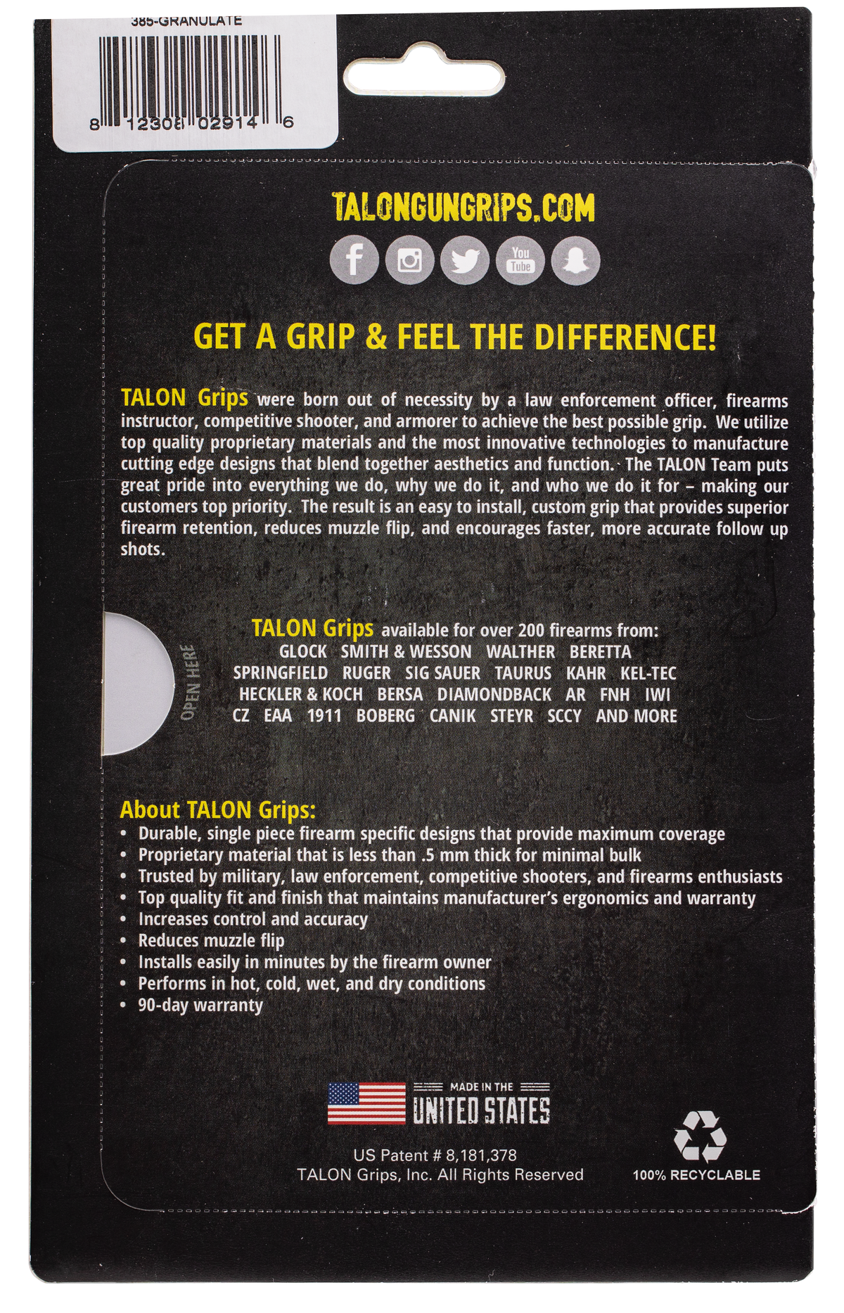 Talon Grips 385G Adhesive Grip Granulate for Glock 43X/48 — view 2